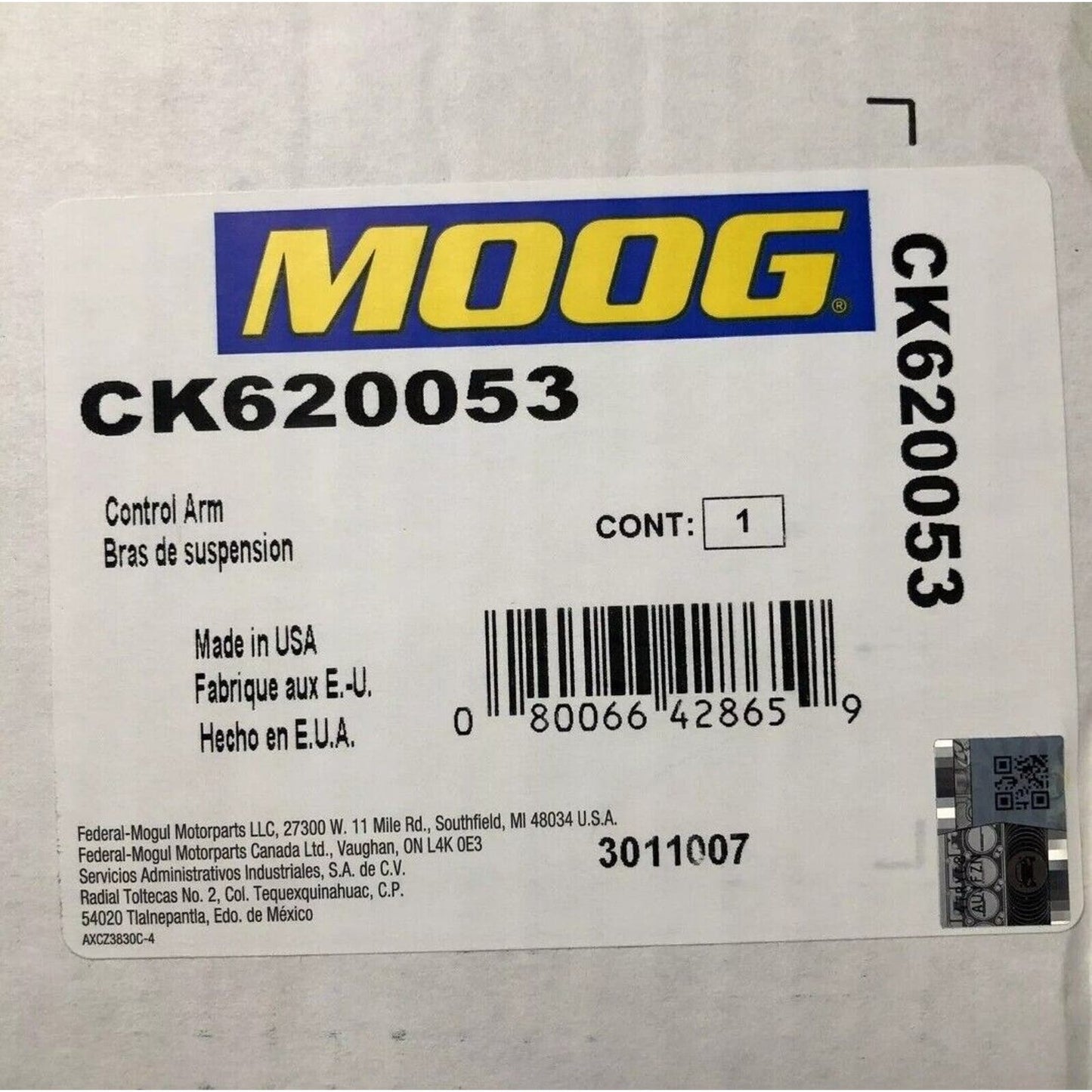MOOG CK620053 Front Upper Control Arm and Ball Joint - 2007 SILVERADO 2500...
