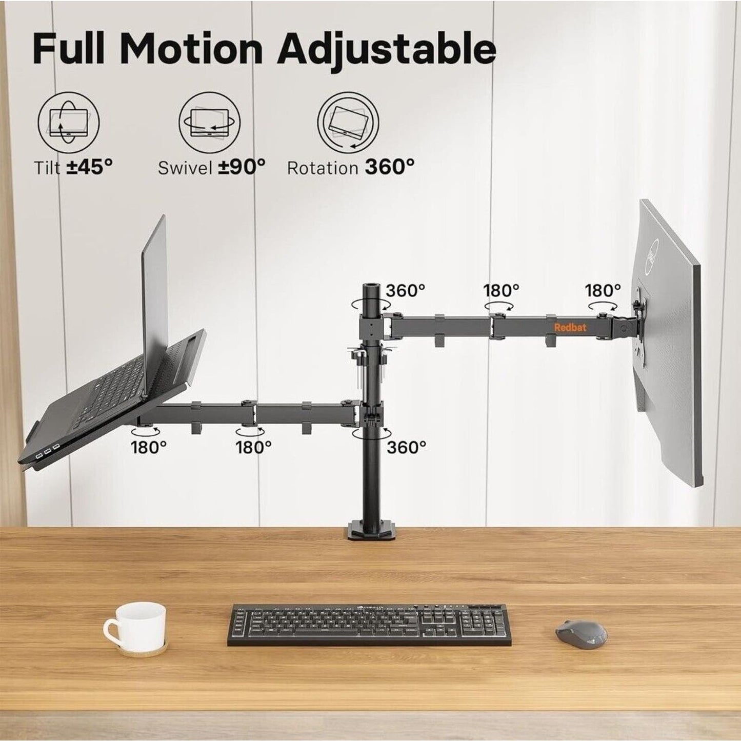 Monitor and Laptop Stand for 13-32 inch LCD LED Screens, Adjustable, Desk Mount