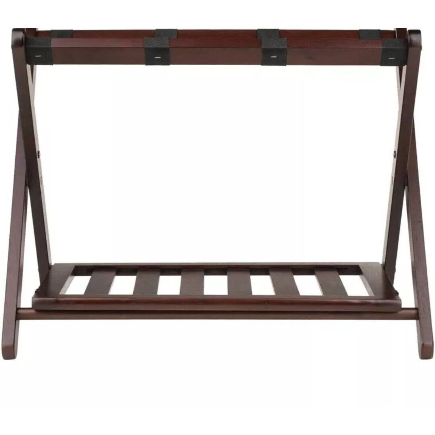 Winsome Remy Transitional Solid Wood Luggage Rack with Shelf in Cappuccino