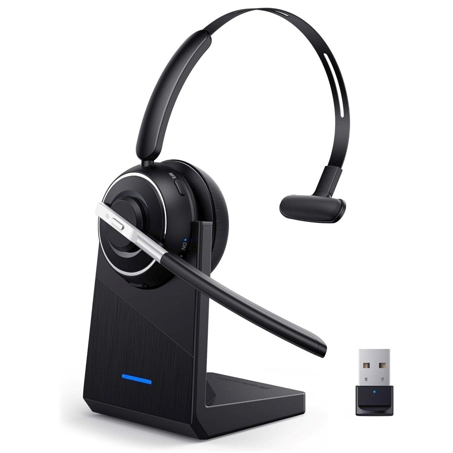 Bluetooth Headset, PrancyBt (KH122M) V5.2 Wireless Headset with AI Noise Cancel