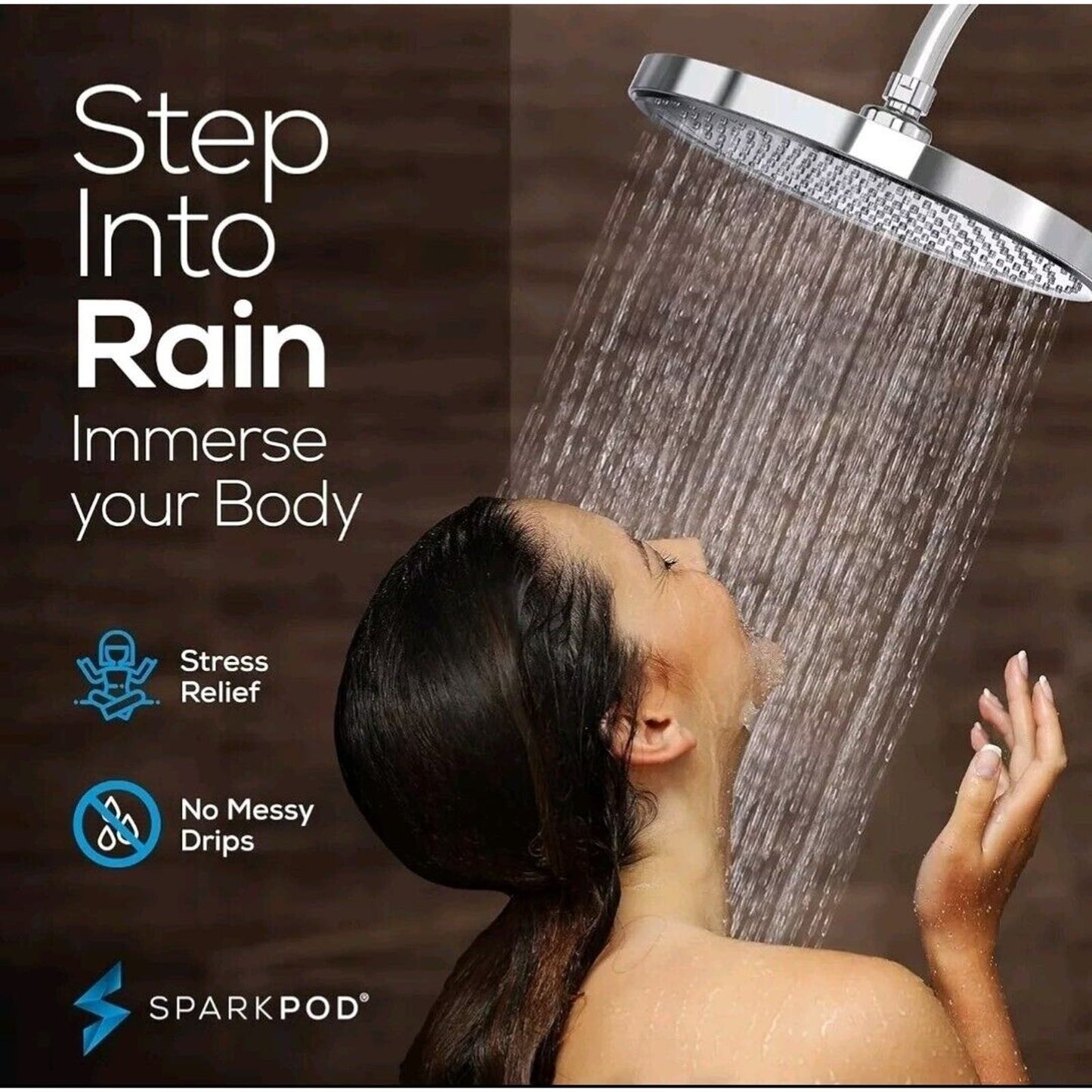 SparkPod 10” Large luxury Rainfall Shower Head