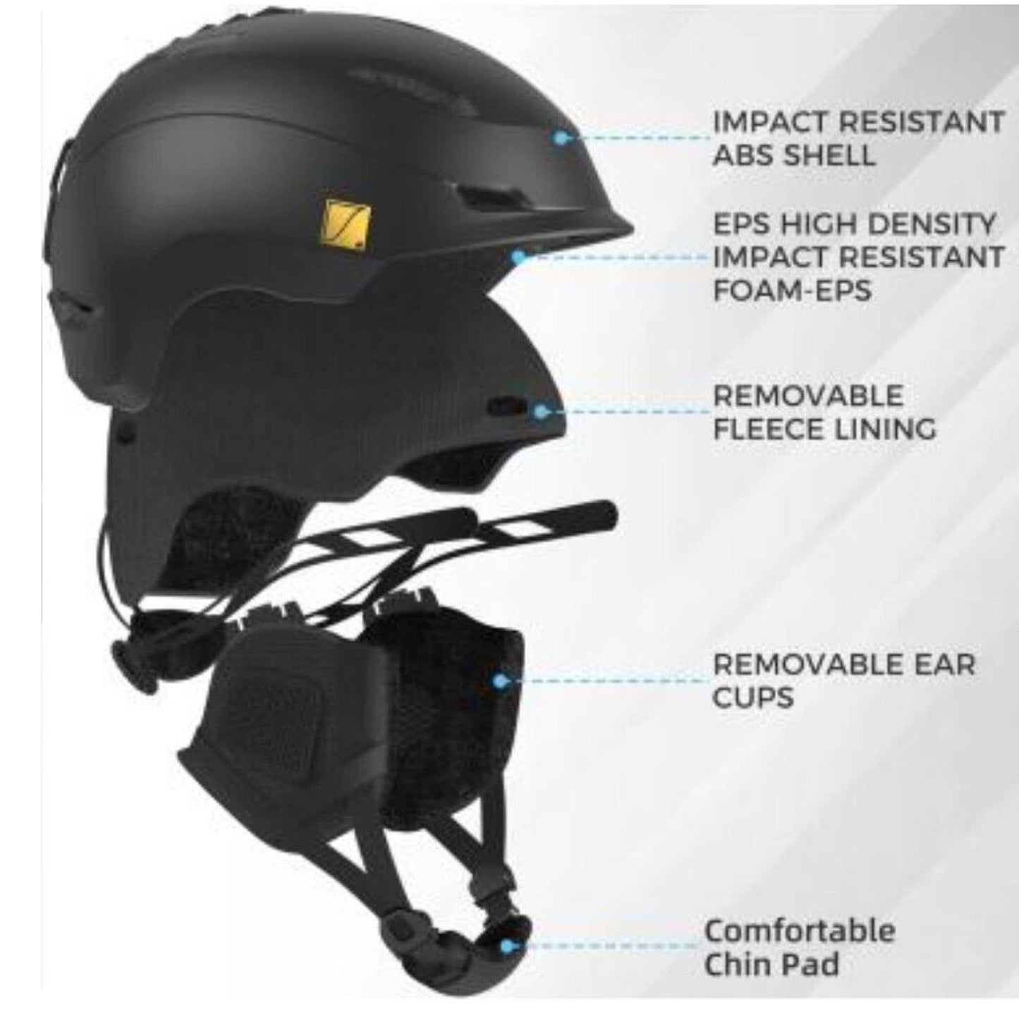 Snowboard Helmet, Ski Helmet Adult Large-Adjustable Vents, ABS Shell DBIO